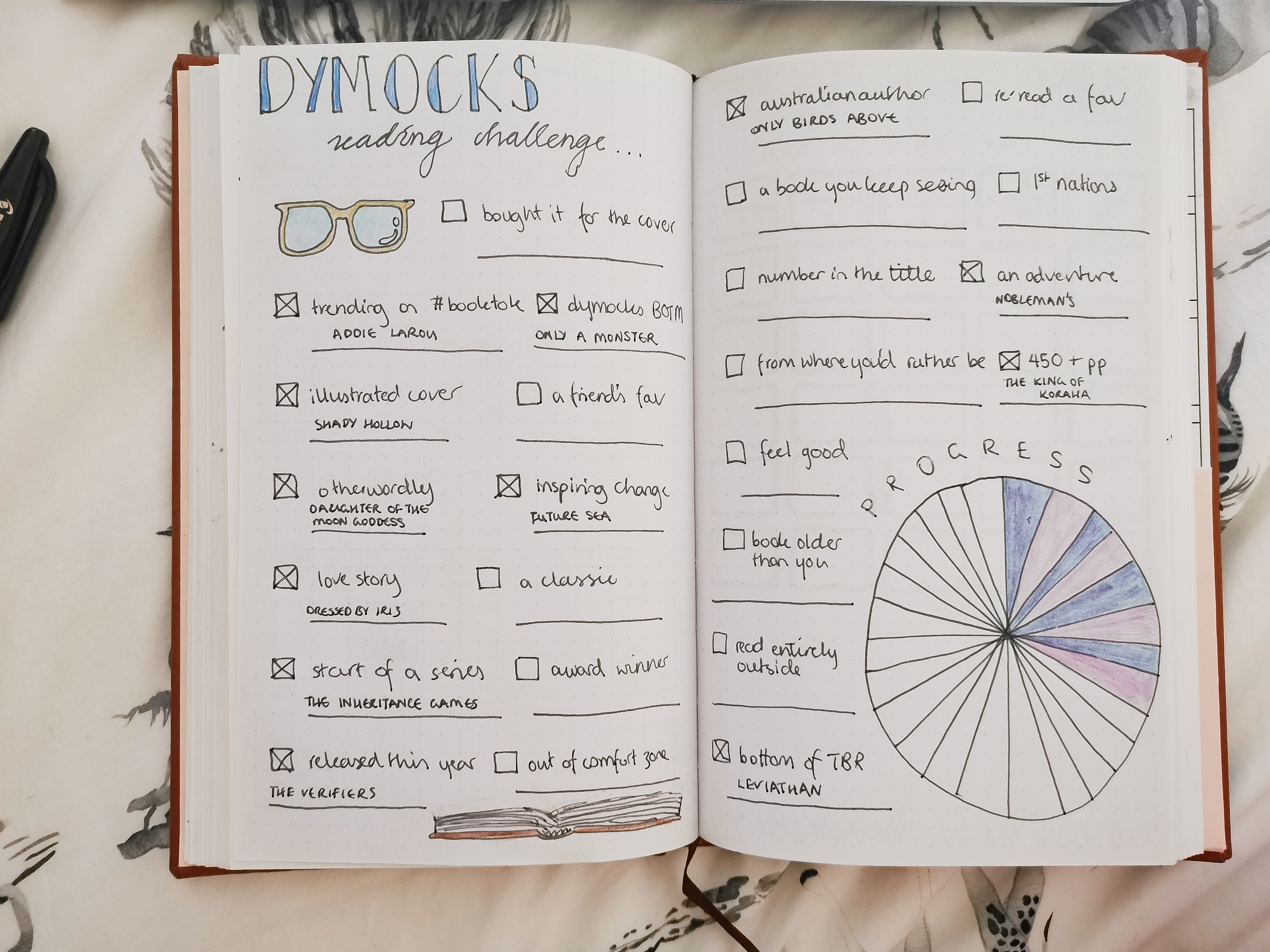 Book Review Journal: 100 Record Pages For Book Lovers | Opened Book and Pen